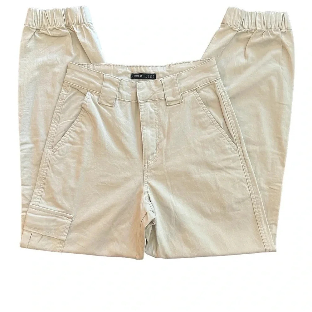Cotton On Khakis Women’s Size 2 Cuffed Ankles Cargo Pocket Hugh Rise